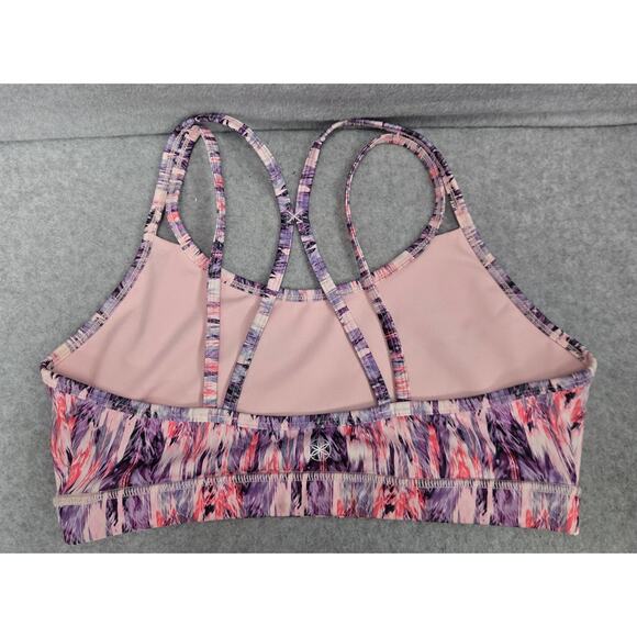 Gaiam Pink Purple Feathers Sports Bra Size Large - Picture 2 of 4